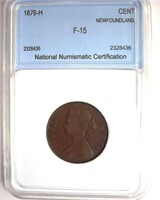 1876-H Cent NNC F15 Newfoundland