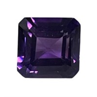 Genuine 4.70ct Square Cut Purple Amethyst Gemstone