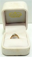 10k Gold Ring w/ Glass Stone - .91 g Total, Size