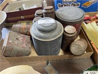 Flat of Antique Storage Containers