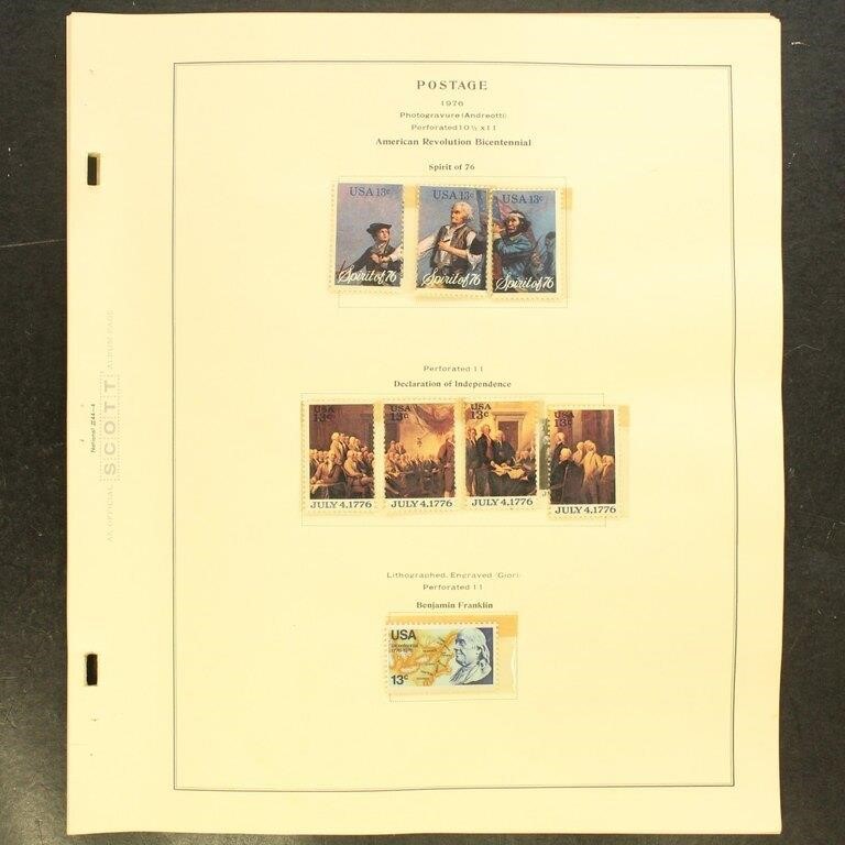 US Stamps 1976 Mint NH Bicentennial issues on page