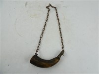 Antique Black Powder Horn on Chain