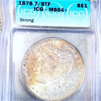 1878 7/8TF Morgan Silver Dollar ICG - MS64+ STRONG