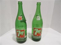 2 DIFFERENT 18 OUNCE 7 UP BOTTLES