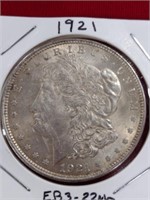 1921 Morgan Dollar Coin AU