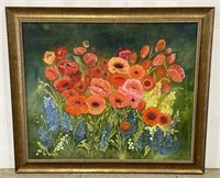 (Q) P. Ather Floral Oil Painting on Canvas 41