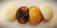 GORGEOUS MULTI-COLOR POLISHED AMBER BRACELET