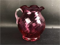 Vintage Pilgrim Cranberry Glass Creamer / Mini