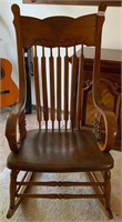 Large Vintage Wooden Rocking Chair