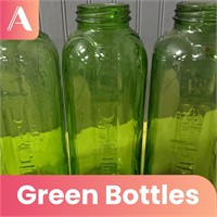 Green Glass Juice Bottles