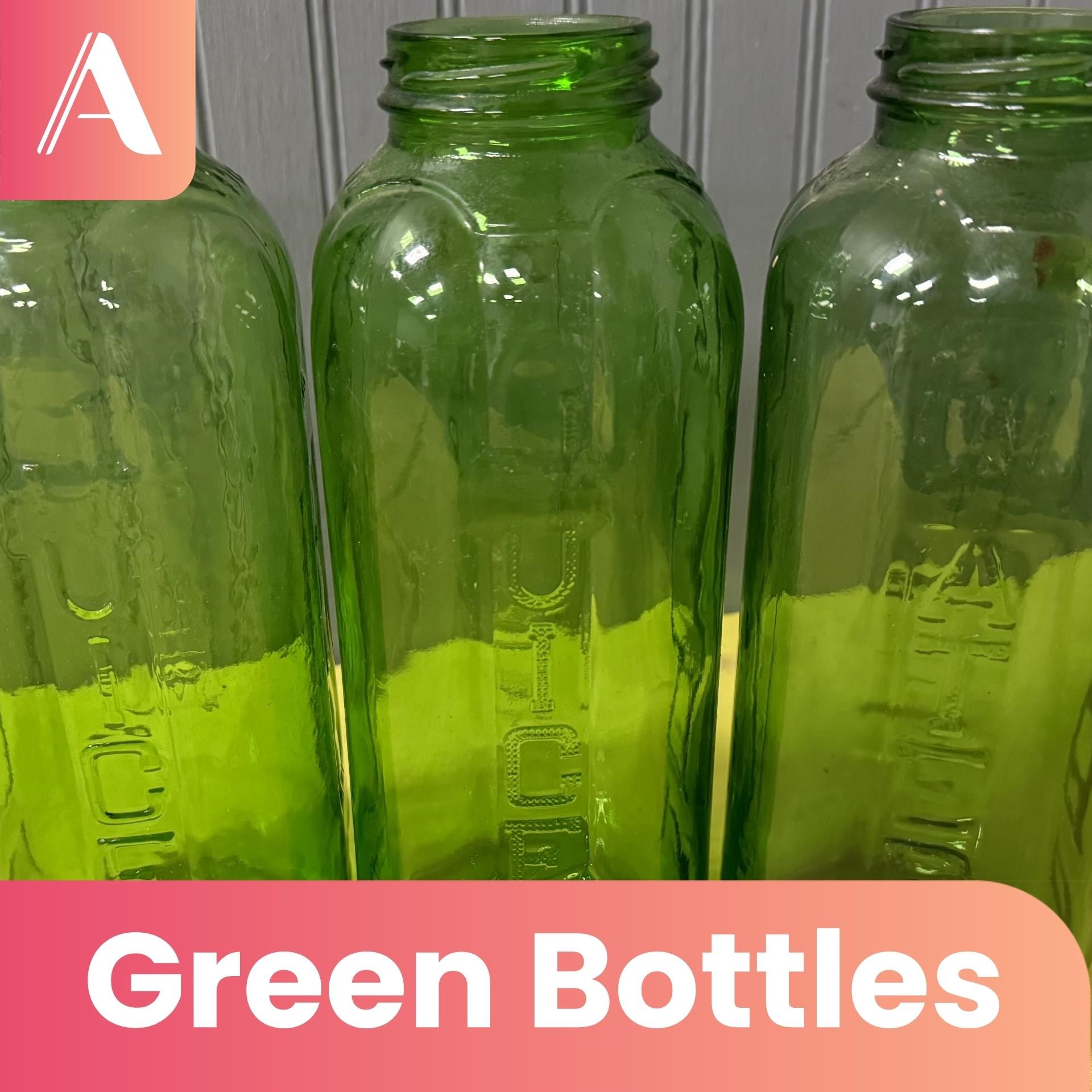 Green Glass Juice Bottles