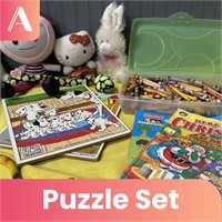 Kids' Puzzle and Coloring Set