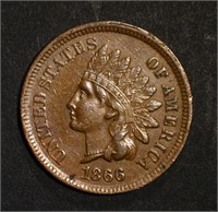1866 INDIAN CENT XF/AU