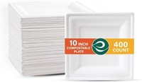 ECO SOUL Pearl White 10 Inch Square [400-Pack] Pae