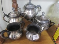 Silverplate Tea Set-Teapot,C & S Set,C & S Set-
