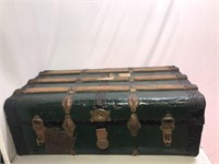 Antique Travel Trunk with Decals