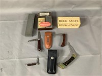 Knife and sharpening stone lot