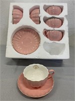 Set Of 6 Amazingware Tea Cups & Saucers