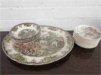 Porcelain Friendly Village Platter & Dishes