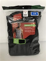 6 PIECES HANES TAGLESS TANKS SIZE LARGE