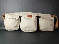 Vintage BLB Leather Canvas Game 3 Pouch Belt