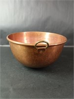 Vintage Copper Mixing Bowl Brass Hue Handle