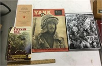 2 War books,Yank Newspaper , wall art