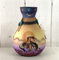 12" Resin Native American Vase
