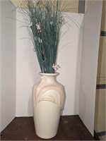 Large Ceramic Vase with Artificial Flowers