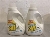 2 Bottles Of All W/ StainLifters 60FL OZ Detergent