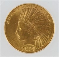 1914-D Gold Eagle ICG MS61 $10 Indian Head