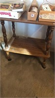 Wooden 2 tier rolling table