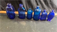 Vintage blue bottles