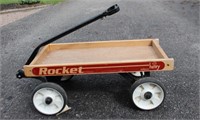 Wood Rocket wagon, 13 X 26 X 10"H