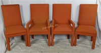 4 Burnt Orange Fabric Chairs 2 Captain Chairs