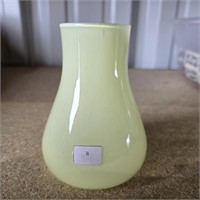 Small Post Modern Pale Yellow Glass Vase