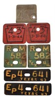 World War II License Plate Renewal Tags Texas