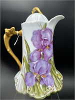 HAND PAINTED PORCELAIN CHOCOLATE POT