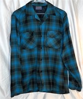 Vintage Pendleton Shadow Plaid Wool Men's Shirt