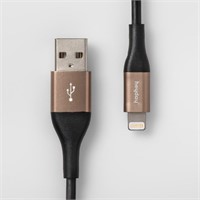 4' Lightning to USB-a Round Cable - Heyday™ Black/