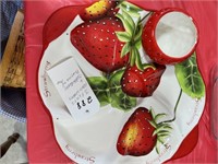 2 Flats housewares & Strawberry Platter w cup