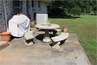 Concrete Table with 3 Benches