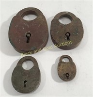 (4) Antique Locks with No Keys