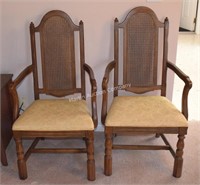 (L) Pair of Wicker Back Captain Chairs