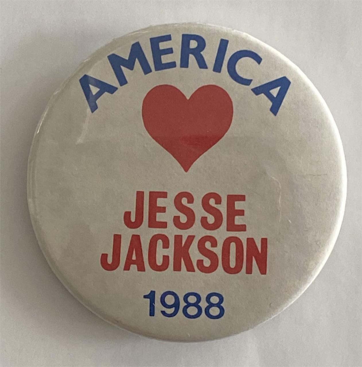 1988 America Loves Jesse Jackson campaign pin