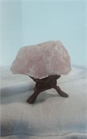 Rose Quartz Crystal on Beautiful wooden stand