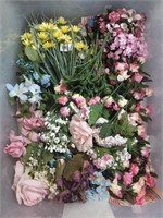 Tote of Artificial Flowers