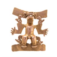 A Pre-Columbian Dragon Man Pendant, 13K, 104 Grams