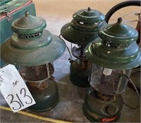 3 Coleman camp lanterns