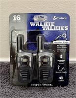 NEW PAIR COBRA 16-MILE 22 CHANNEL WALKIE TALKIES